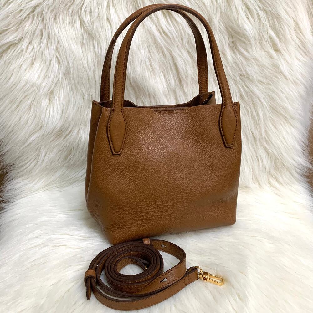 Sold Out MADEWELL Sepia Acorn Brown Grain Leather Mini Shopper Tote Xbody